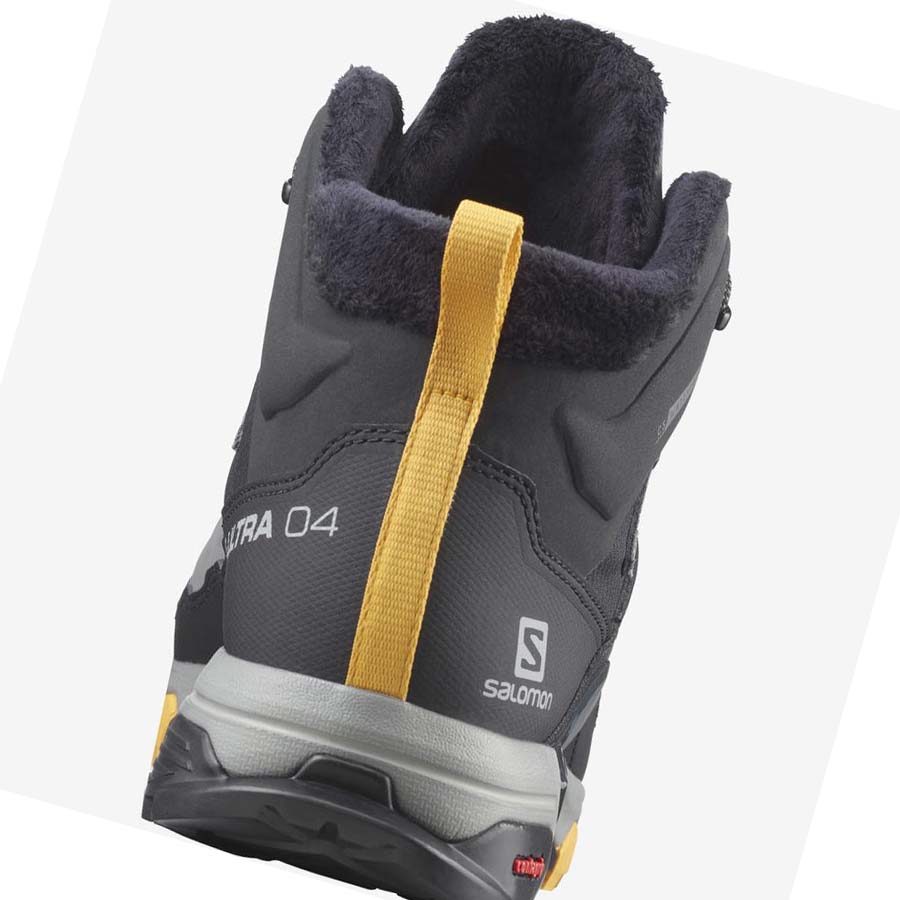 Salomon X ULTRA 4 MID WINTER THINSULATE™ CLIMASALOMON™ WATERPROOF Téli Csizma Férfi Fekete Szürke | HU 2249BEX